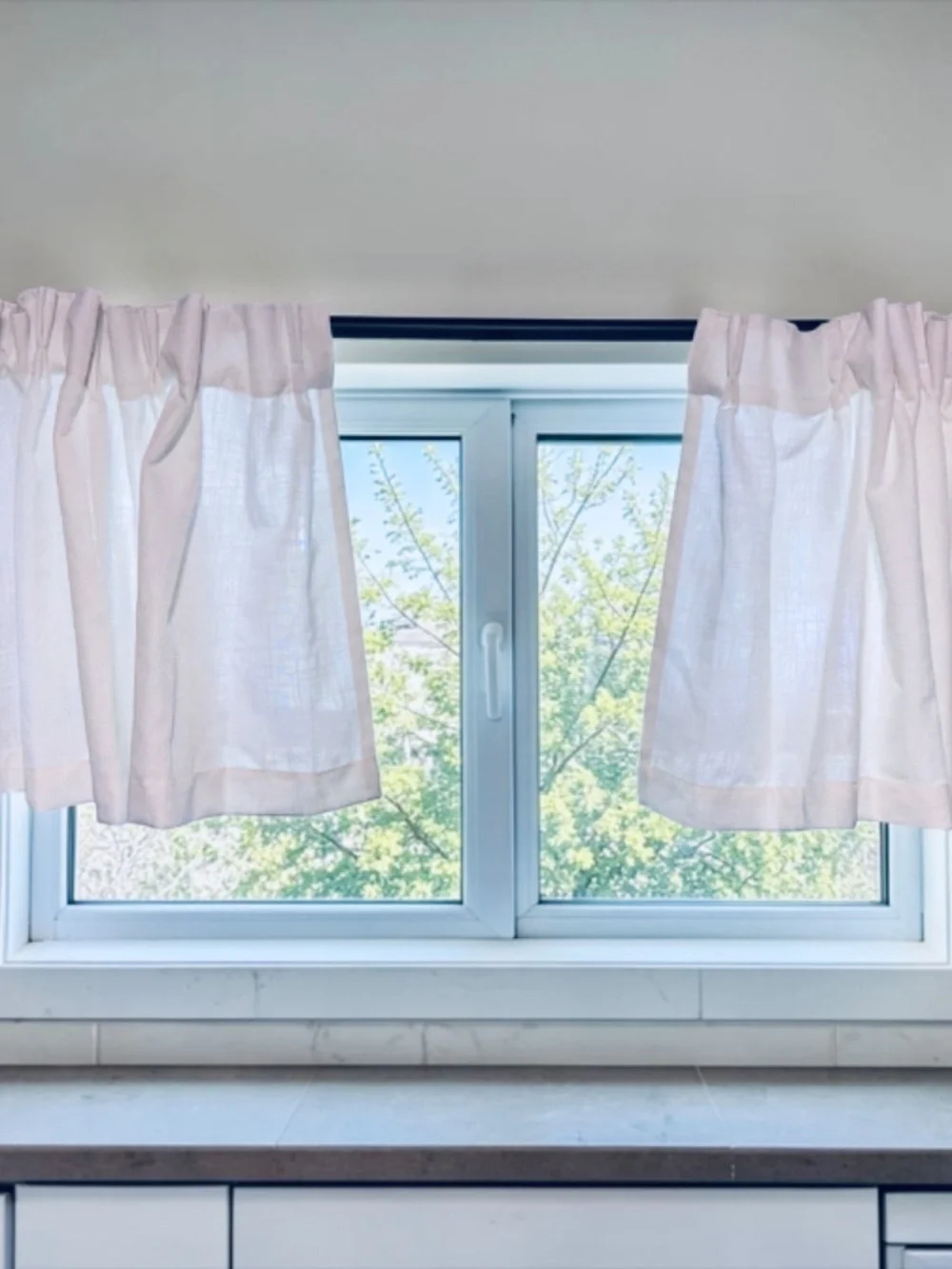 Natural Linen Blend Kitchen Cafe Curtains Set of 2 24x40 NWOT
